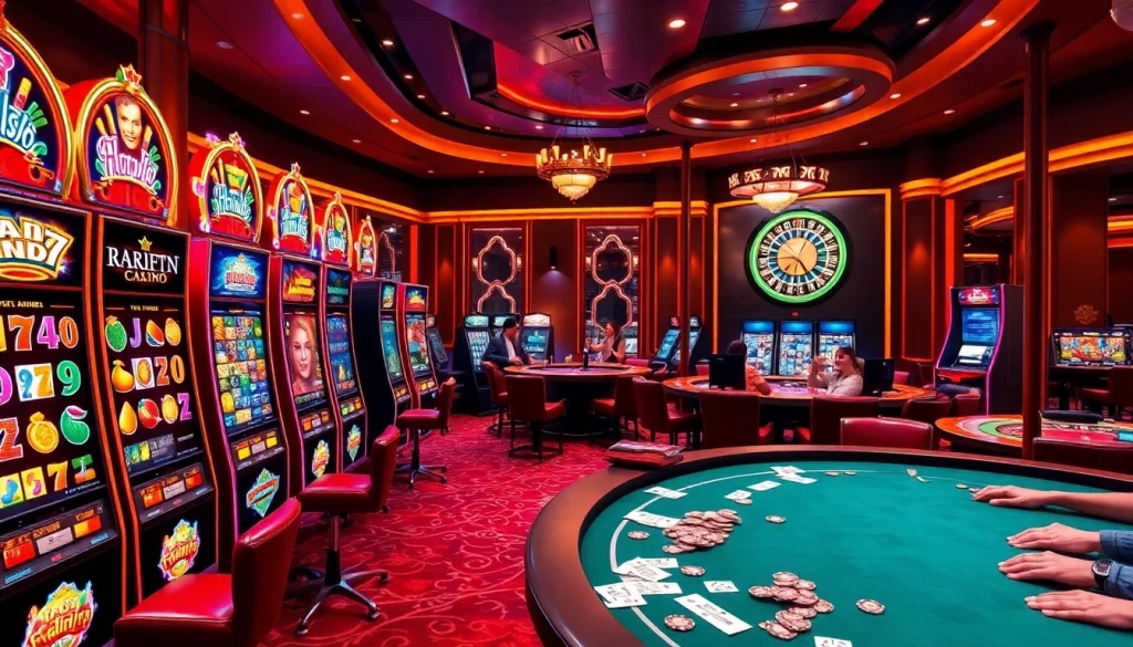 Experience the excitement of Onicplay's top slot machines in a luxurious casino setting.