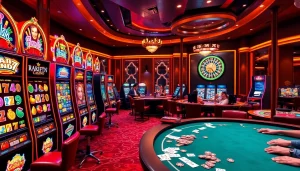 Experience the excitement of Onicplay's top slot machines in a luxurious casino setting.