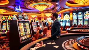Experience the thrill of idnslot at a vibrant casino featuring exciting slot machines and gaming tables.