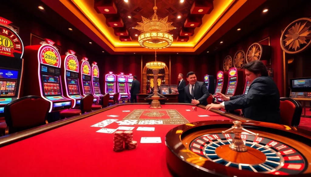Experience the excitement at nhà cái cm88 with a vibrant casino table full of action.