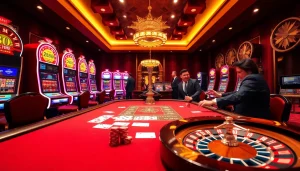 Experience the excitement at nhà cái cm88 with a vibrant casino table full of action.