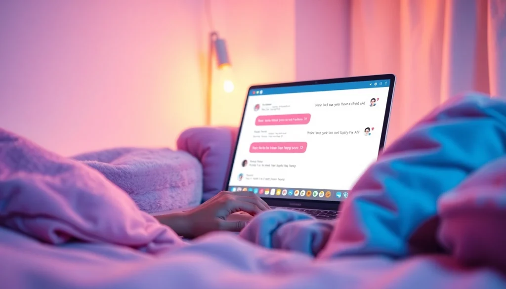 Engaging scene of a cozy AI chatbot interaction representing free nsfw ai.