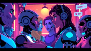 Engaging NSFW AI chat experience with diverse characters in a digital conversation.