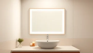 Illuminate your space with a stylish mirror light mirror reflecting modern design and warm ambiance.