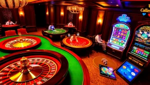 Ressentez l'excitation du casino en ligne France avec des joueurs à une table de casino en ligne dynamique.