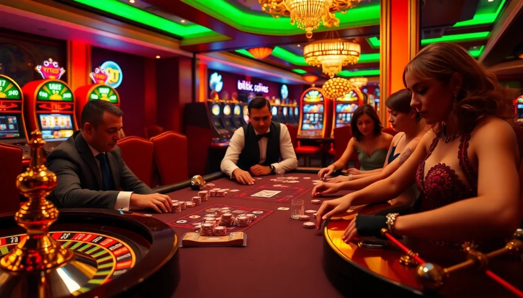 Players enjoying a thrilling game of poker at a casino, embodying the rebahin film experience with excitement and strategy.