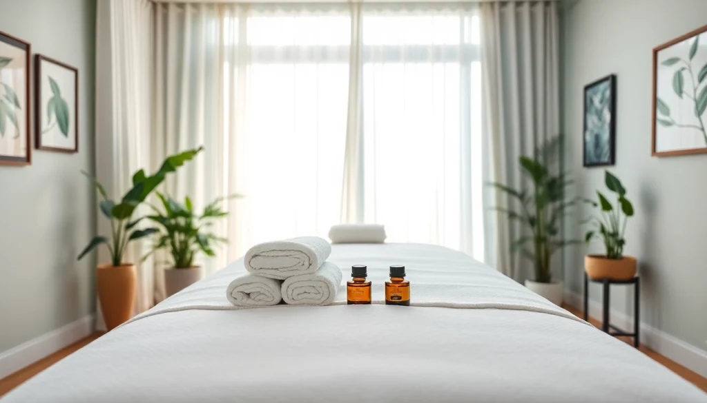 편안한 장식으로 꾸며진 차분한 마사지 룸을 보여주는 서산마사지 치료의 평화로운 환경을 발견하세요.